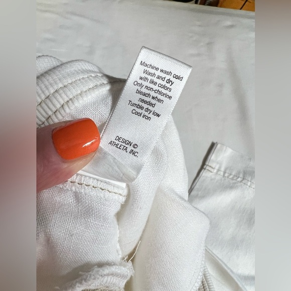 ATHLETA White linen wide leg elastic waist pants size SP - Picture 10 of 13